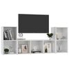 vidaXL 3-tlg. TV-Schrank-Set Hochglanz-Wei&szlig; Holzwerkstoff