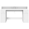vidaXL LED-Schreibtisch Wei&szlig; 160x55x91 cm Holzwerkstoff