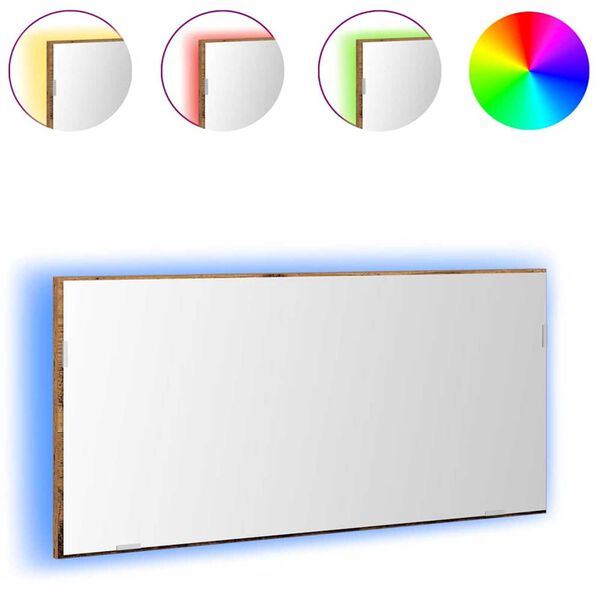 vidaXL Spiegel mit Spiegel Altholz 80 x 37 cm Glas und engineered Holz