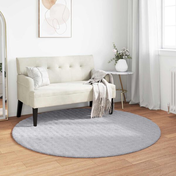 vidaXL Bereichsteppiche Rund Grau &Oslash; 120 CM