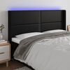 vidaXL LED Kopfteil Schwarz 163x16x118/128 cm Kunstleder