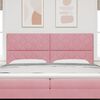 vidaXL LED Kopfteil Rosa 200 cm Kunstleder