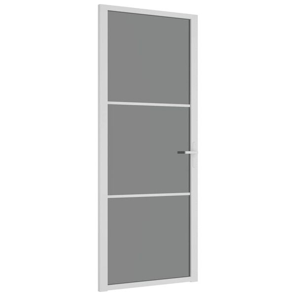 vidaXL Innentür 83x201,5 cm Weiß ESG-Glas und Aluminium