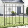 vidaXL Gartenzaun 7 pcs Grau 11,9 x 1,5 m Pulverbeschichteter Stahl