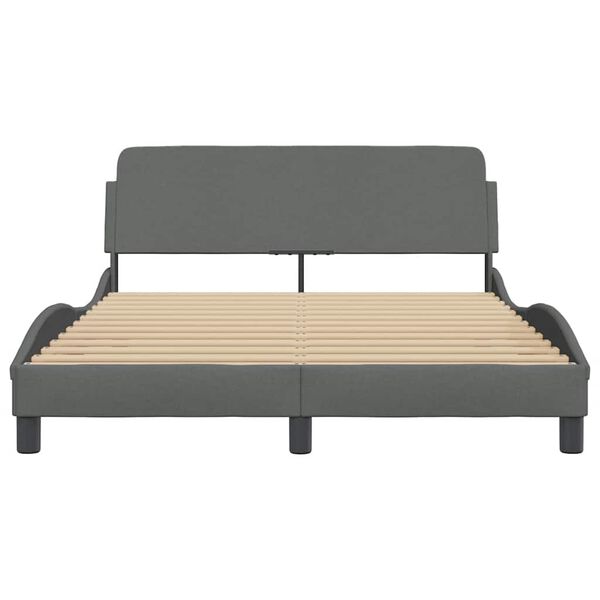 vidaXL Bettgestell "Dover" Dunkelgrau 140x200 cm Stoff