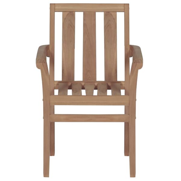 vidaXL Gartenst&uuml;hle 2 Stk. Graue Karomuster-Kissen Massivholz Teak
