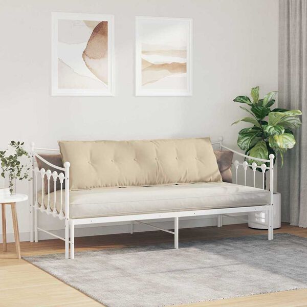 vidaXL R&uuml;ckenkissen Creme 160 x 50 cm Mikrofaserstoff