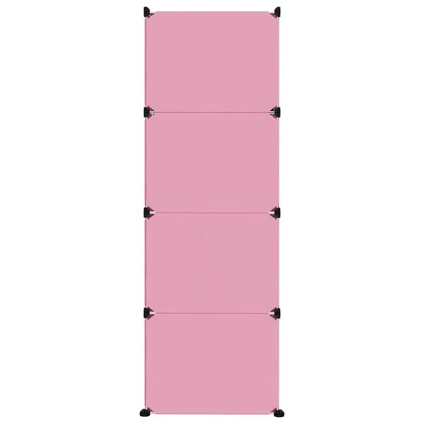 vidaXL Kinderschrank Modular mit 12 Würfeln Rosa PP