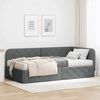 vidaXL Eckbettgestell mit Matratze Dunkelgrau 100 x 200 cm Stoff