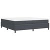 vidaXL Boxspringbett Dunkelgrau und Wei&szlig; 200 x 200 cm Cordstoff