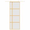vidaXL Schiebet&uuml;r Golden 76x205 cm Matt ESG-Glas und Aluminium