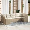 vidaXL Sofa Set mit Kissen 7 pcs Beige Poly Rattan