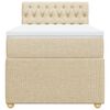vidaXL Boxspringbett mit Matratze Creme 90x190 cm Stoff