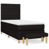 vidaXL Boxspringbett mit Matratze Schwarz 90x200 cm Stoff