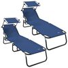 vidaXL Klappbare Sonnenliege 2 pcs Blau 190 x 57 x 81 cm Oxford