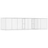 vidaXL Hundek&auml;fig Silber 800 x 200 x 200 cm Verzinkter Stahl