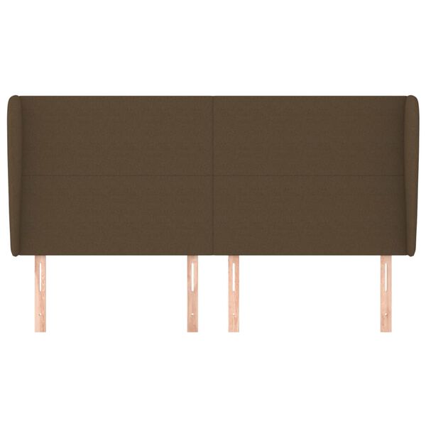 vidaXL Kopfteil mit Ohren Dunkelbraun 203x23x118/128 cm Stoff