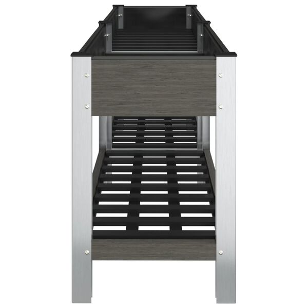 vidaXL Garten-Hochbeet mit Ablage Grau 200x50x75 cm WPC