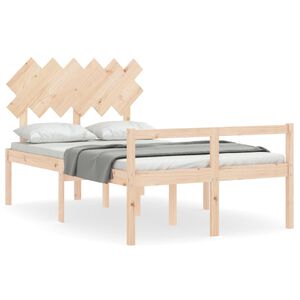 vidaXL Seniorenbett mit Kopfteil Massivholz