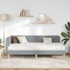 vidaXL Eckbettgestell mit Matratze Hellgrau 90 x 190 cm Stoff