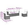 vidaXL 5-tlg. Garten-Sofagarnitur mit Kissen Hellgrau Poly Rattan