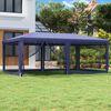 vidaXL Partyzelt mit 6 Mesh-Seitenw&auml;nden Blau 6x4 m HDPE