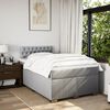 vidaXL Boxspringbett mit Matratze Hellgrau 120x200 cm Stoff