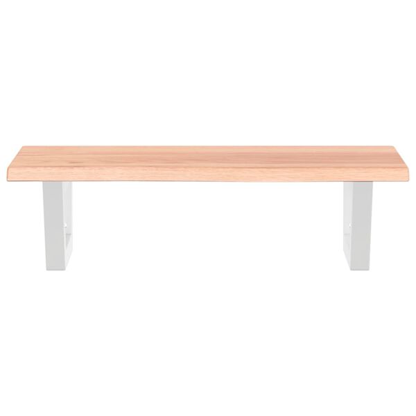 vidaXL Waschtischplatte mit Halterung Stahl und Massivholz Eiche