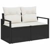 vidaXL Garten-Sofa-Set mit Kissen mit Kissen 8 pcs Schwarz und Creme