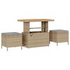 vidaXL Garten-Sofa-Set mit Kissen mit Speicher Beige Poly Rattan