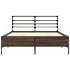vidaXL Bettgestell Braun Eichen-Optik 140x200 cm Holzwerkstoff Metall