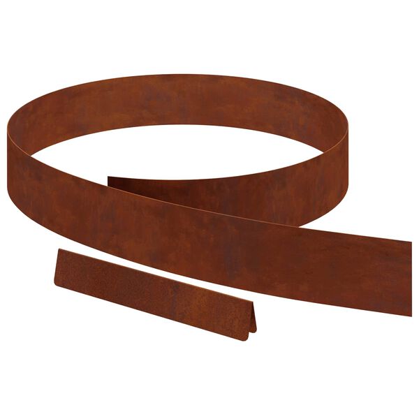 vidaXL Raseneinfassung 4 pcs Rostig 450 x 0,05 x 15 cm Wetterfeststahl