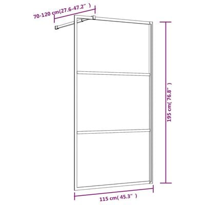 vidaXL Duschwand für Begehbare Dusche mit ESG Klarglas Rot 115x195 cm