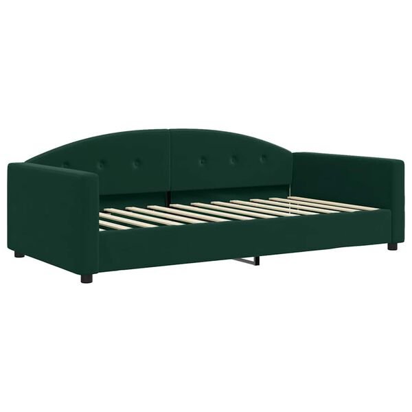vidaXL Tagesbett Ausziehbar mit Schubladen Dunkelgr&uuml;n 100x200 cm Samt