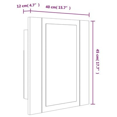 vidaXL LED-Spiegelschrank Grau Sonoma 40x12x45 cm Holzwerkstoff