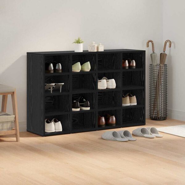 vidaXL Schuhschrank mit Regal Schwarz Eichen-Optik 103 x 30 x 67 cm