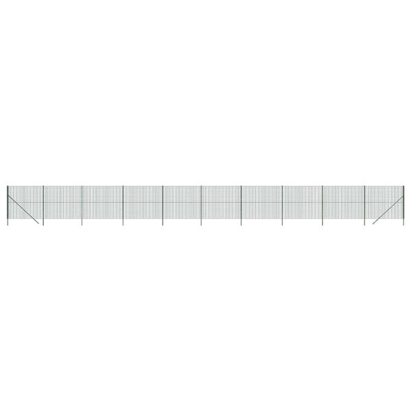 vidaXL Maschendrahtzaun Gr&uuml;n 1,4x25 m Verzinkter Stahl