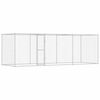 vidaXL Hundek&auml;fig Silber 600 x 200 x 200 cm Verzinkter Stahl