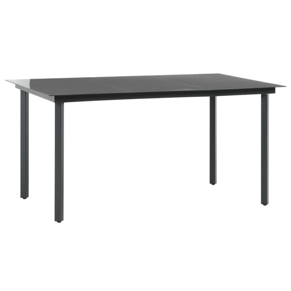 vidaXL 5-tlg. Garten-Essgruppe PVC Rattan Schwarz