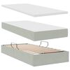 vidaXL Bett mit LED-Lichtleisten Hellgrau 200 x 200 cm Samt