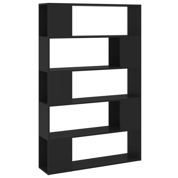 vidaXL B&uuml;cherregal Raumteiler Schwarz 100x24x155 cm Holzwerkstoff