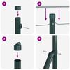 vidaXL Zaunpfosten Gr&uuml;n 10 x 0,6 m (16 x 16 mm Netz) Stahl und PVC