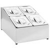 vidaXL Gastronorm-St&auml;nder mit 4 GN 1/6 Beh&auml;ltern Edelstahl