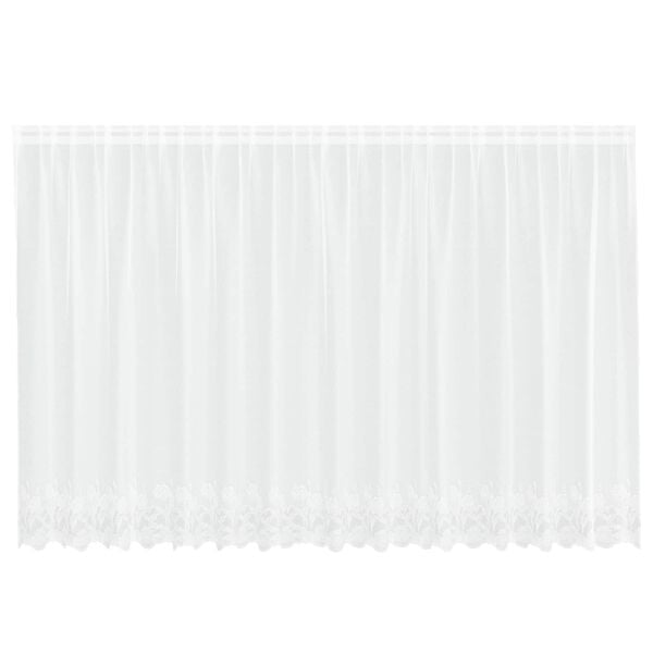 vidaXL Spitzenvorhang mit Vorh&auml;ngen Floral Wei&szlig; 160 x 400 cm Polyester