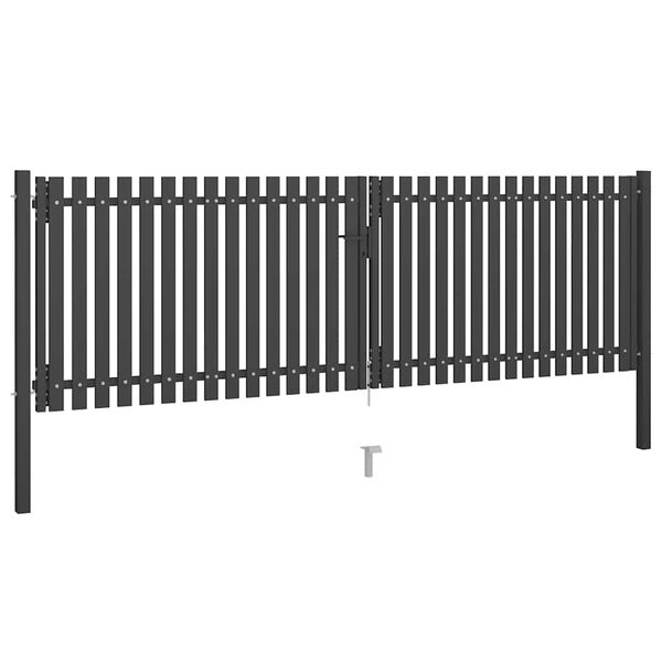 vidaXL Gartentor aus Stahl 400 x 100 cm Anthrazit