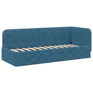 vidaXL Eckbettgestell Blau 80 x 200 cm Samt