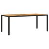 vidaXL Gartentisch mit Akazienholz-Platte Schwarz Poly Rattan