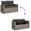 vidaXL Gartensofa-set mit Kissen 13 pcs Grau Poly Rattan