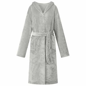 vidaXL Bademantel Hoodie Grau S Flanell