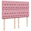 vidaXL Boxspringbett mit Matratze Rosa 140x190 cm Samt